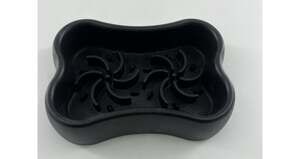 Silicone Slow Feeder Dog Bowl Black Bone Pattern | Food-Grade Non-Slip Dog Dish